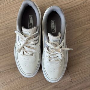 Womens PUMA Cali Dream Athletic Shoe - Warm White / Stormy Slate Size 9